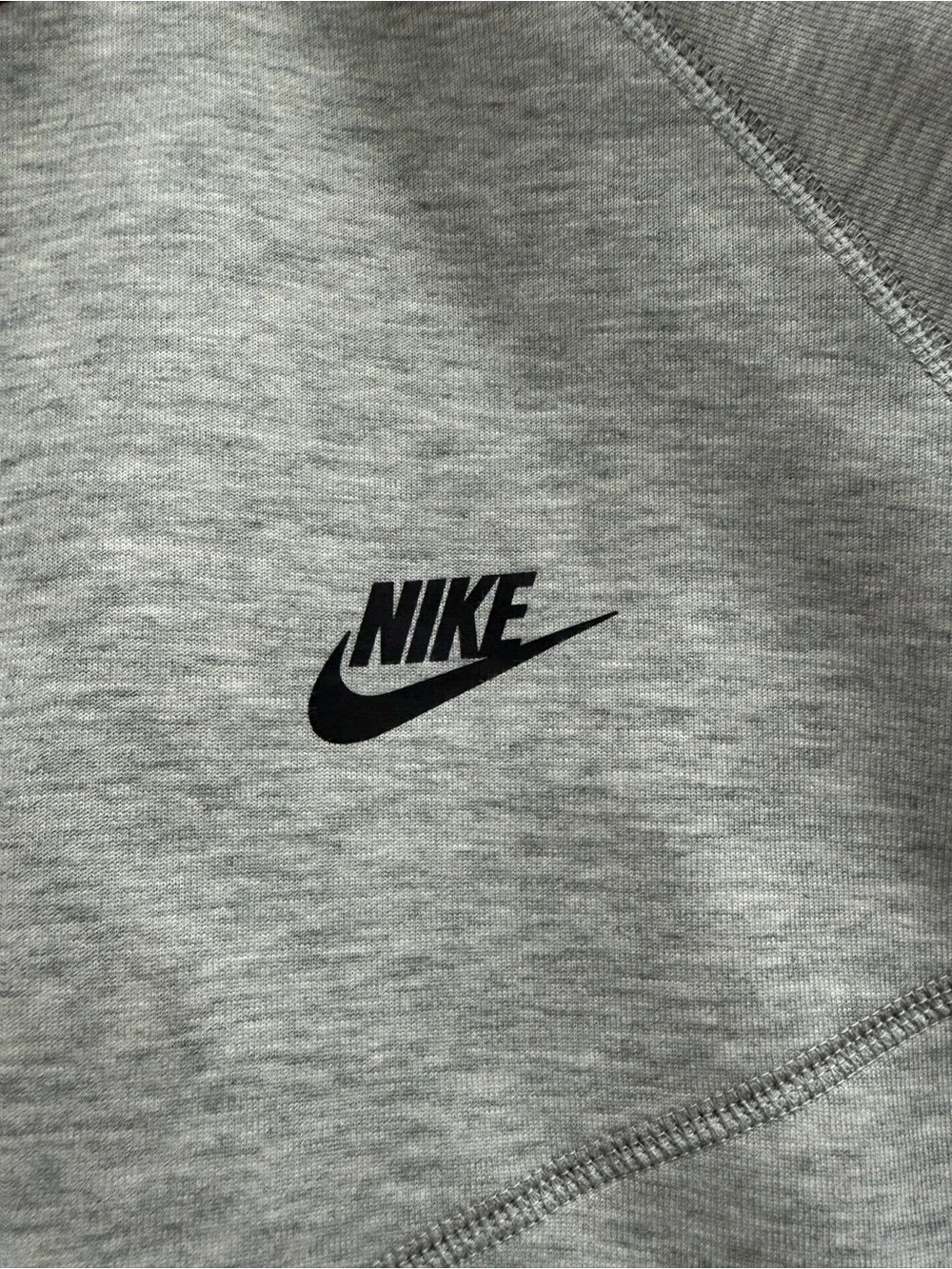 Nike Tech Light Gray Hoodie & Joggers Set with Black Accents